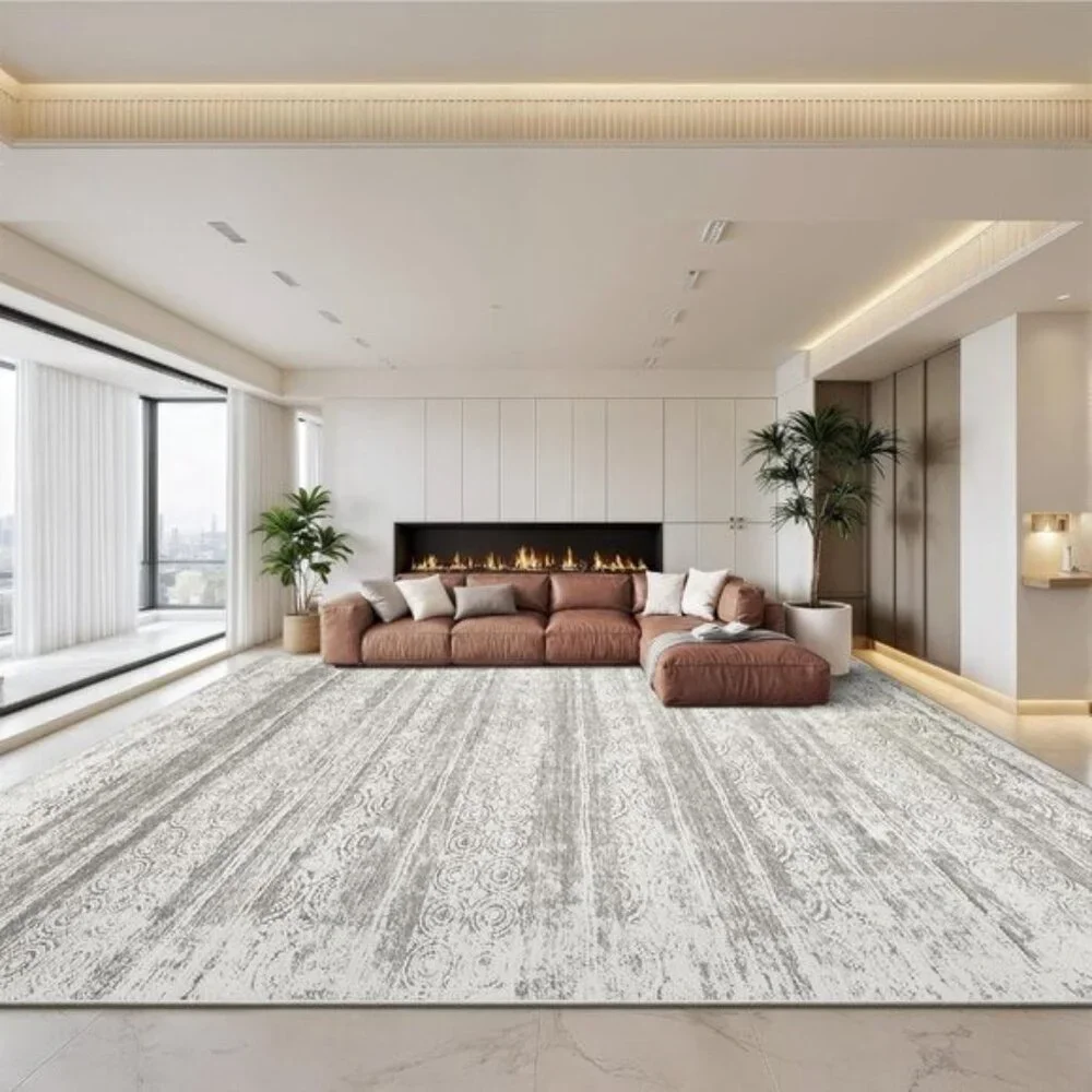 New 8x10 Charcoal Grey Area Rug, Washable Non-Slip Modern Carpet for Home